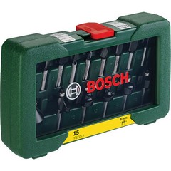 Комплект фрезери Bosch, 15 части, Ф8мм опашка